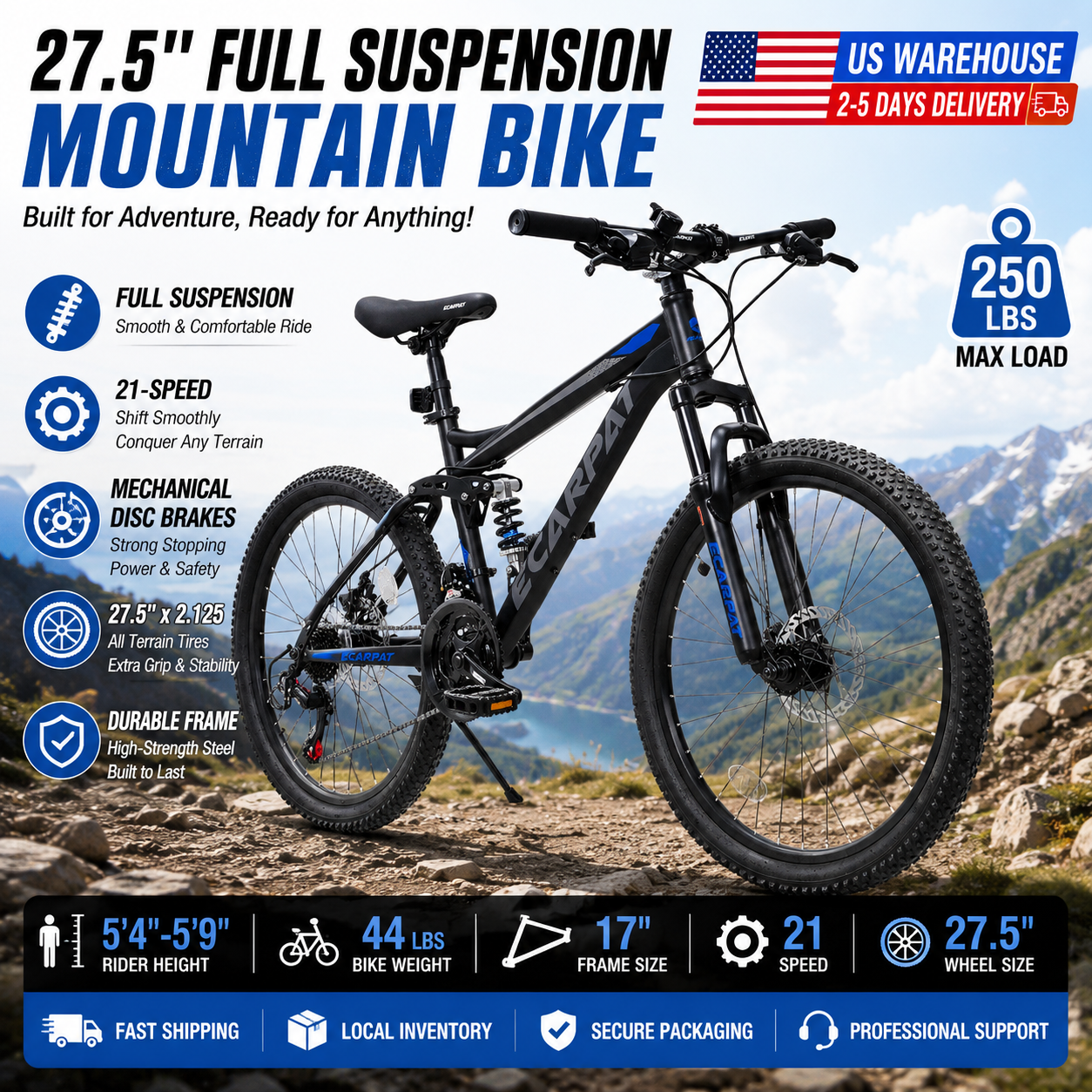 Mountain Biking Trails - 27.5 Inch Full Suspension MTB Bike