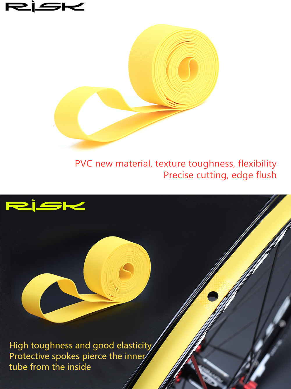 2pcs RISK Bicycle Rim Strip Ti - Mountain Biking Tube avis et prix