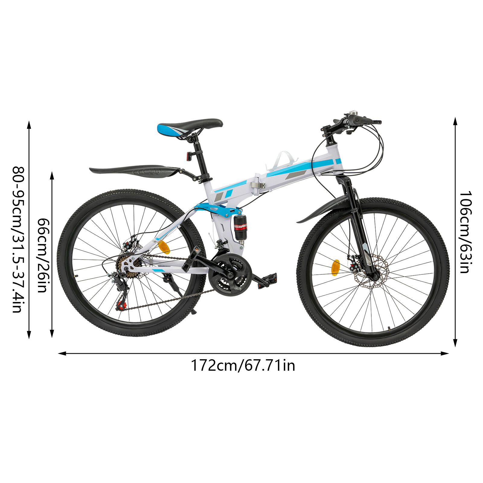 Blue&White Mountain Bike With  - Mountain Biking Accessories avis et prix