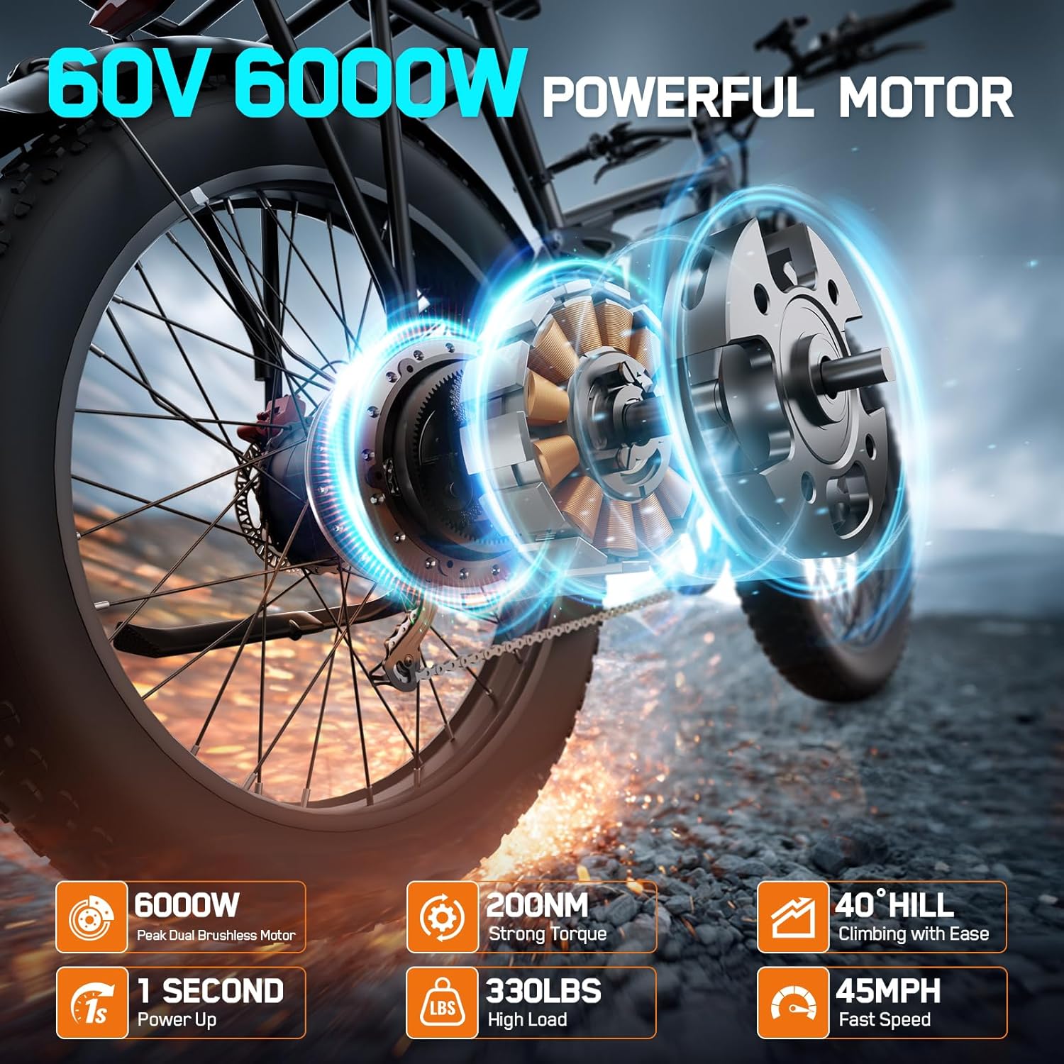 FENGQS Q8PLUS 60V 6000W adult  - Mountain Biking Usa avis et prix