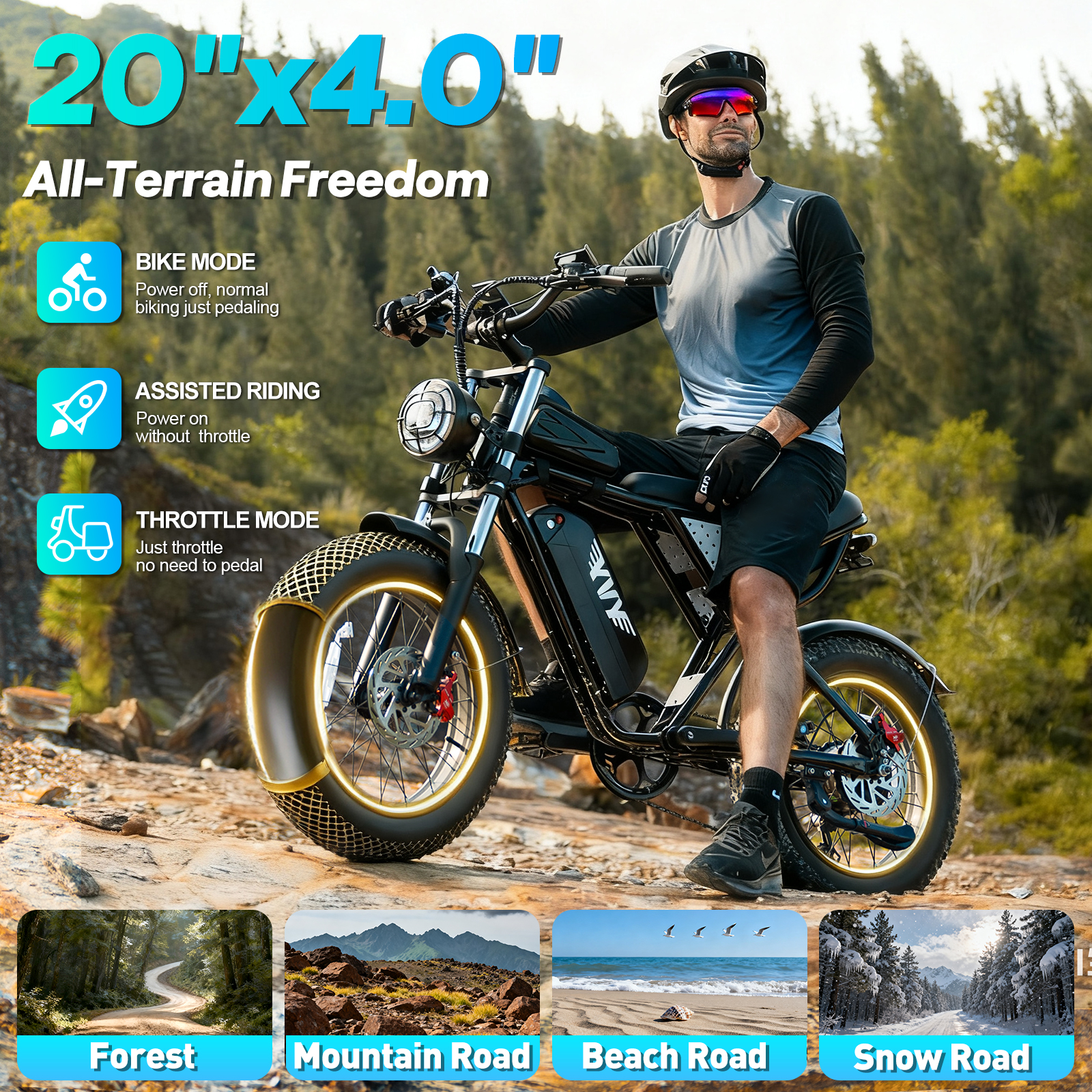 YVY K20 Lite 1200W Electric Bi - Mountain Biking Trails avis et prix